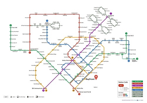 新加坡地铁线路高清大图