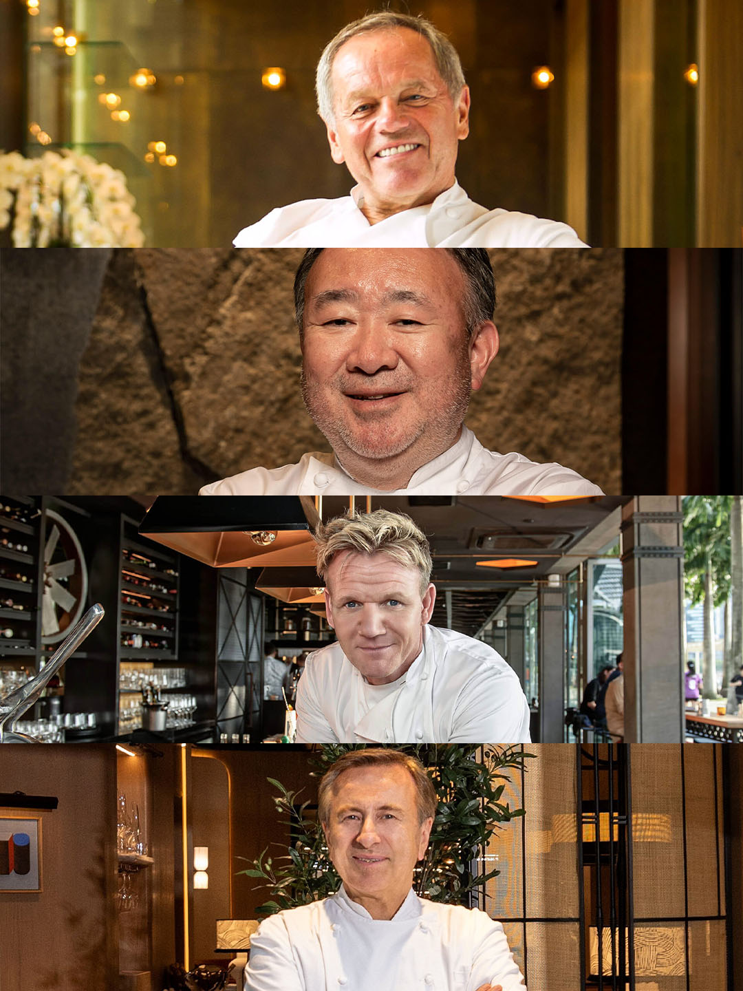 名厨 Wolfgang Puck、和久田哲也、Gordon Ramsay 和 Daniel Boulud 及其在新加坡的餐厅