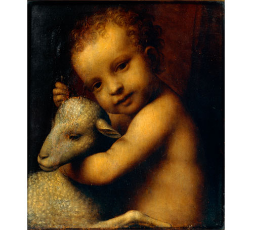 《Christ Child with the Lamb》，由伯纳迪诺·卢伊尼创作