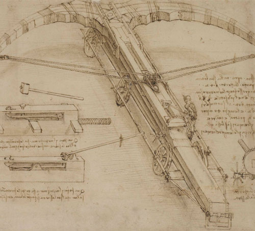 《大西洋古抄本》(Codex Atlanticus) - 《巨型石弓》(Giant Crossbow)
