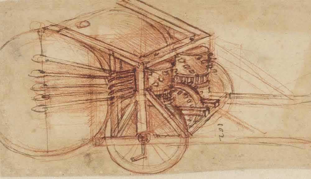 机械鼓 列奥纳多·达·芬奇《大西洋古抄本》(Codex Atlanticus) 约 1503—05 F.837 正面