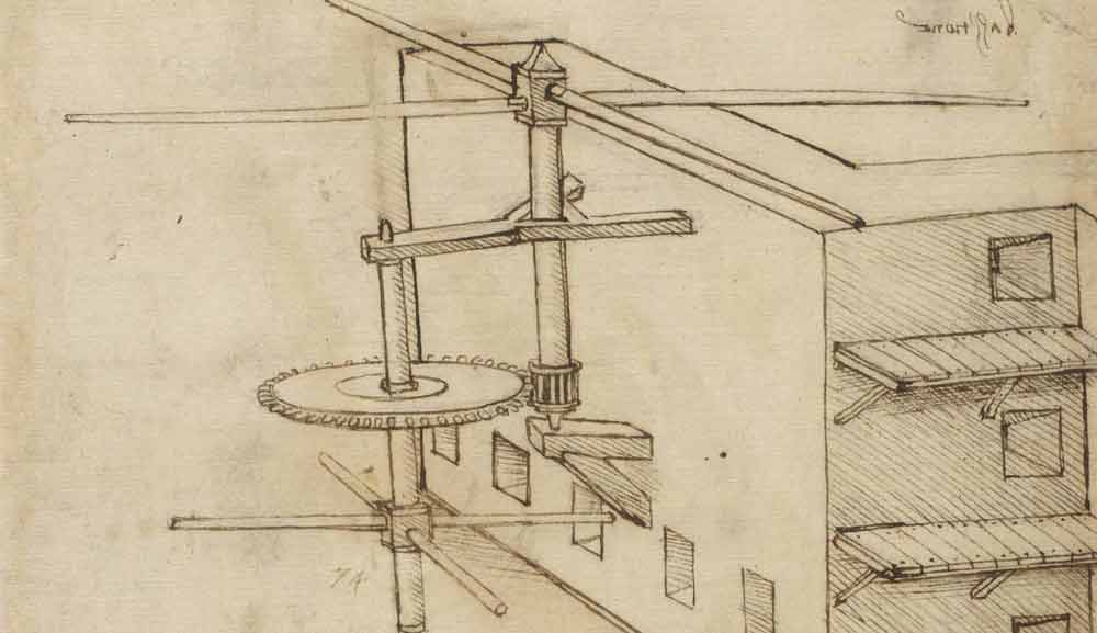 旋转刀 约 1478—80 F.89 右页 列奥纳多·达·芬奇《大西洋古抄本》(Codex Atlanticus)