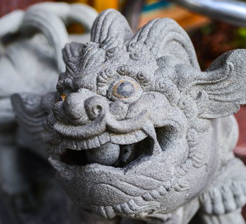 新加坡印度教寺庙的石狮 - 新加坡旅游景点