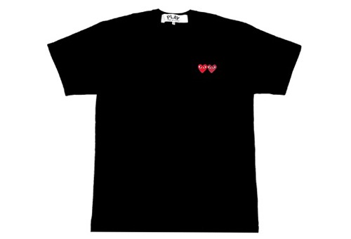 comme des garcons double heart tee