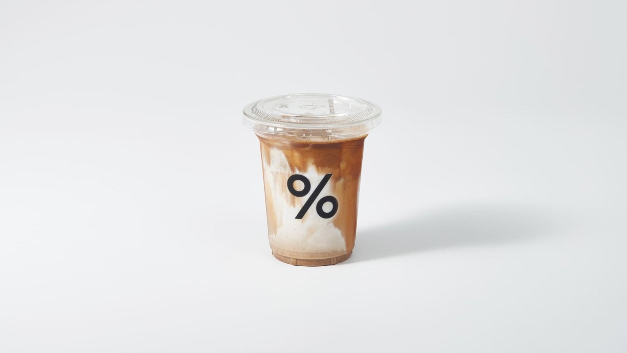 Iced coffee from % Arabica, Marina Bay Sands, offering one of the best coffees in Singapore