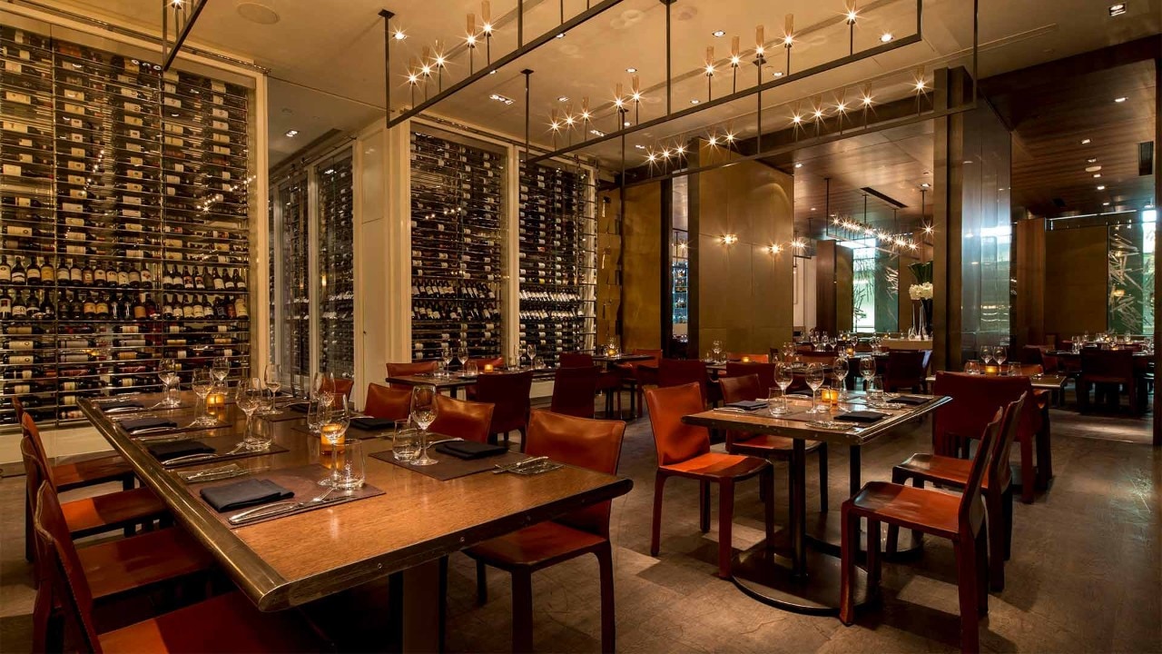 Food and wine served at Bread Street Kitchen during a private event in Singapore