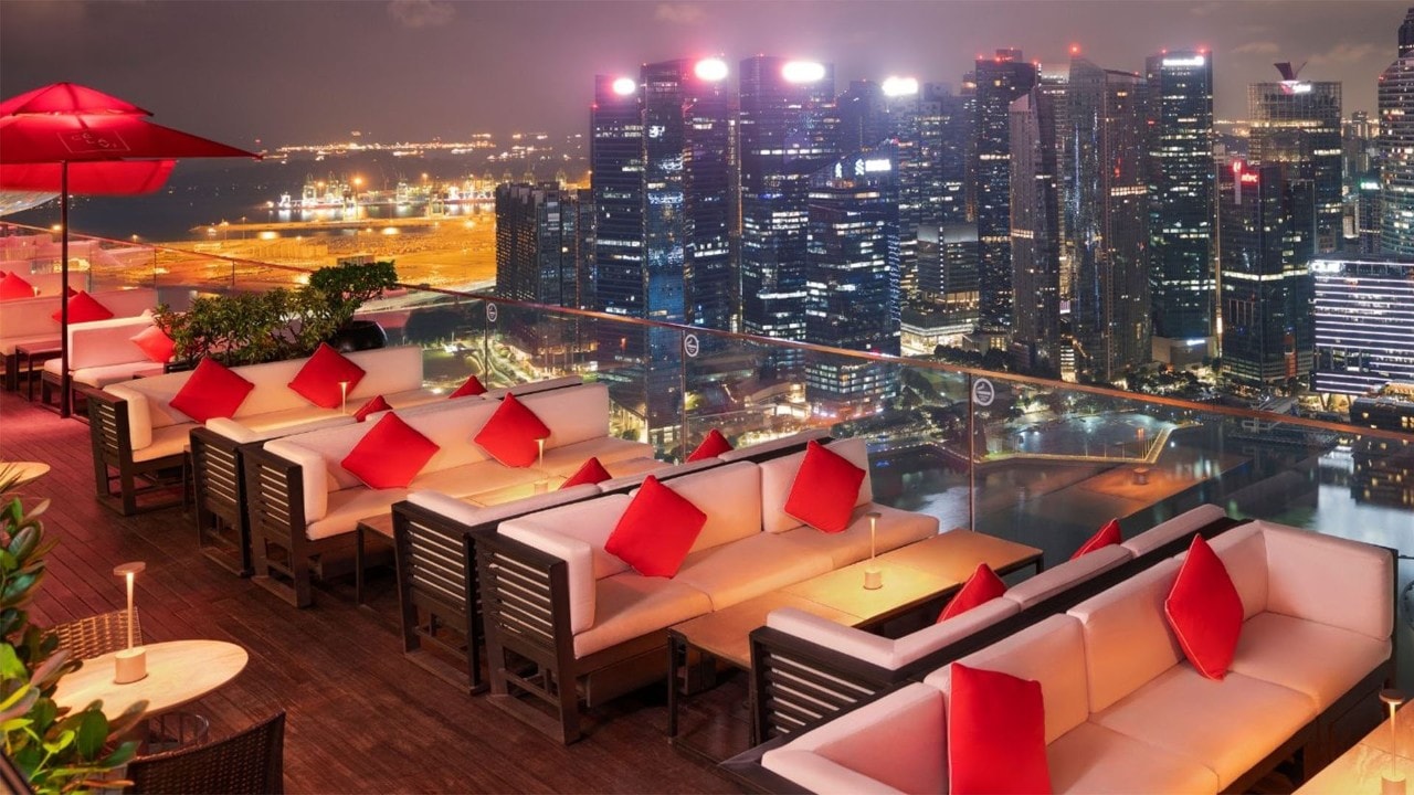 Rooftop restaurant and bar in Singapore, at Marina Bay Sands